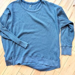 NWOT XL SO Blue Waffle Knit Long Sleeve Top | Cozy Thermal Casual Layering